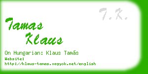 tamas klaus business card